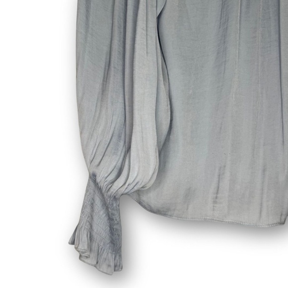 Rebecca Taylor Sateen Tie Top Sky Blue - Picture 6 of 9